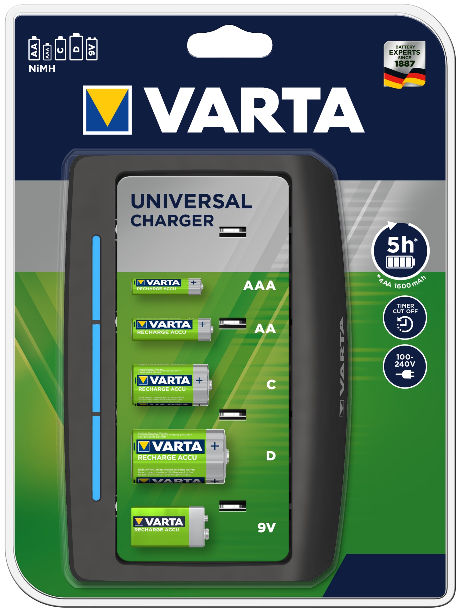 VARTA CHARGEUR universel 5h AAA/AA/C/D/9V VARTA