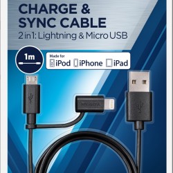 VARTA CABLE USB in / lightning + micro USB out VARTA